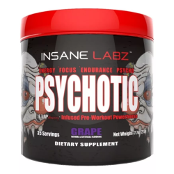 Suplemento en polvo Insane Labz  PRE-WORKOUT Psychotic Red  psychotic blend sabor uva en pote de 216g